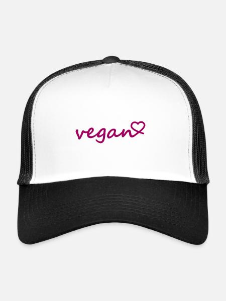 végétaliennes plantes rengaine cadeau - Casquette trucker  - blanc/noir - Devant