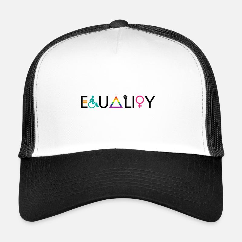 Equality LGBT Spruch Geschenk Pride Rechte - Trucker Cap - Weiß/Schwarz