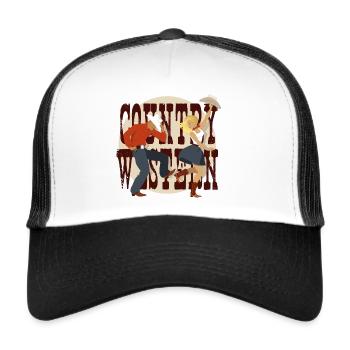 Pays Western - Casquette trucker  - blanc/noir - Devant