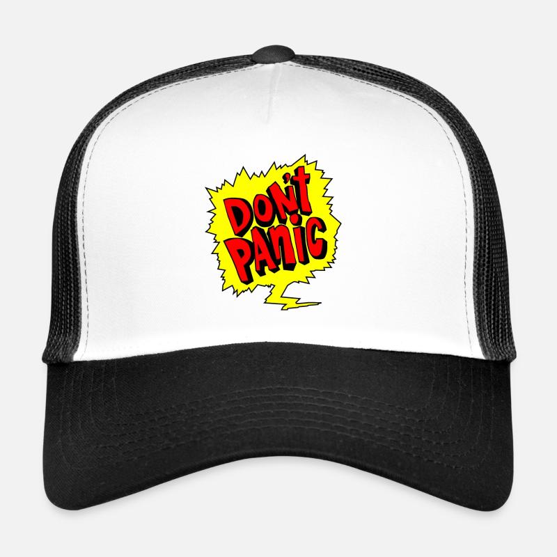 Don't Panic, Keine Panik, Dont Panic - Trucker Cap - Weiß/Schwarz