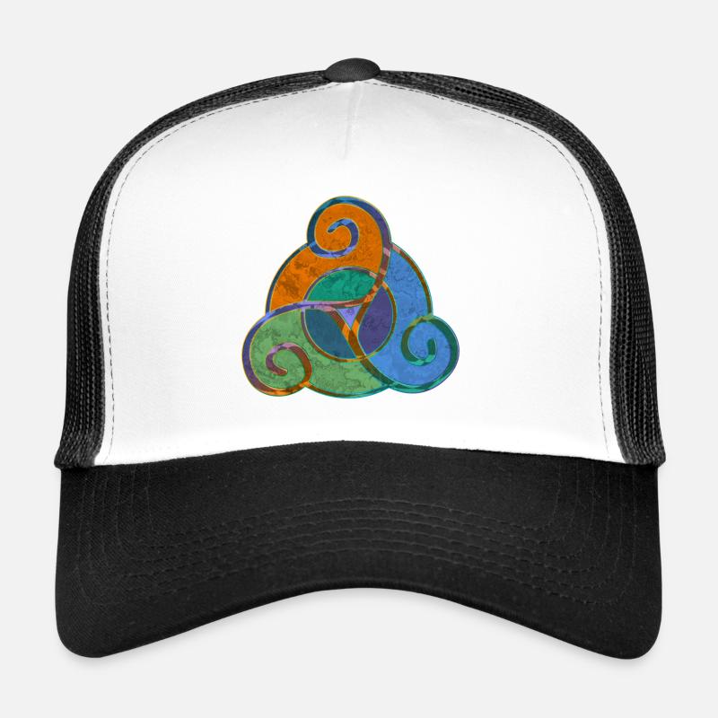 Triskele - Celtic Symbol Design 5 - Trucker Cap - Weiß/Schwarz