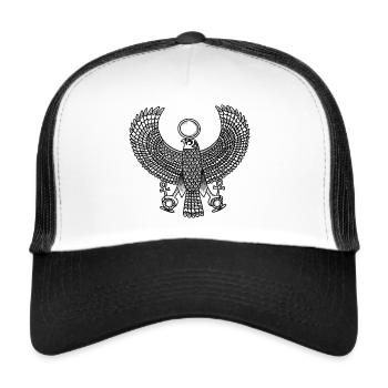 Horus Falke Ägypten Gott Gottheit Design - Trucker Cap - Weiß/Schwarz - Vorne