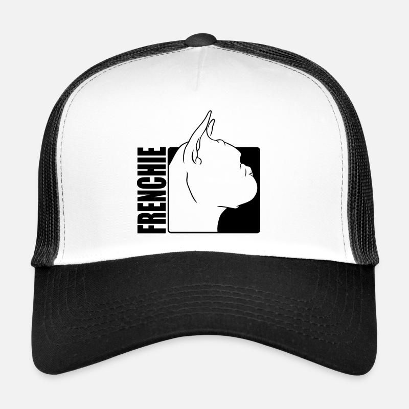 Frenchie Profil Bouledogue Français Chiens Chien - Casquette trucker  - blanc/noir