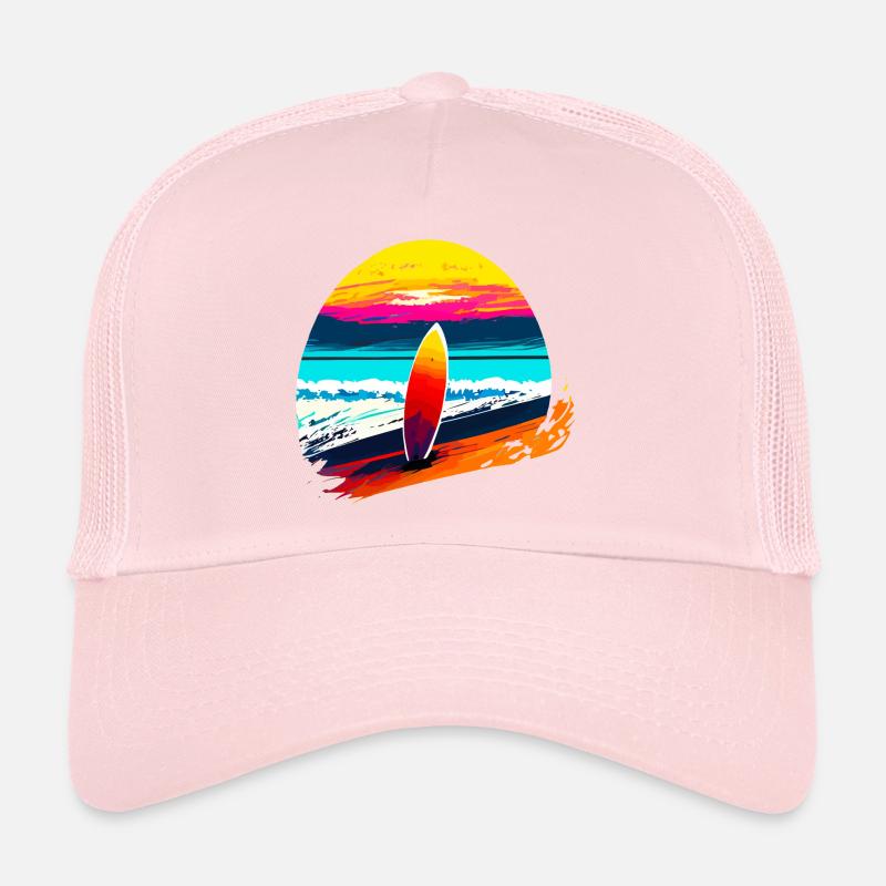 Sunset avec planche de surf Casquette trucker 