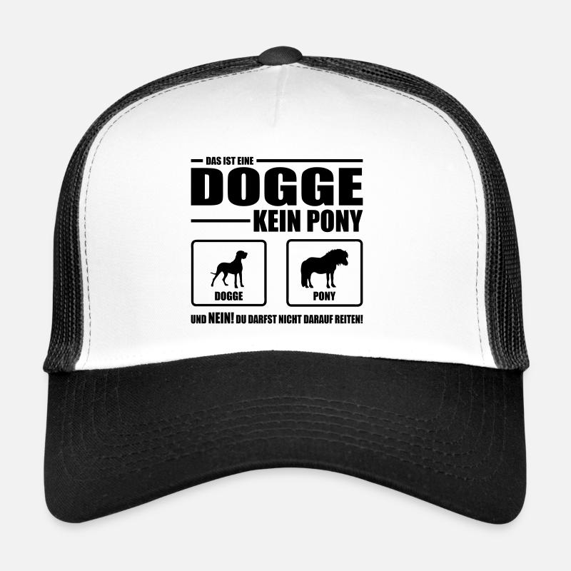 DOGGE KEIN PONY Wilsigns Hundespruch Hunde - Trucker Cap - Weiß/Schwarz