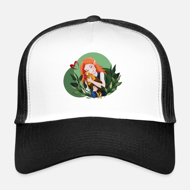Fille aime les poules Casquette trucker 