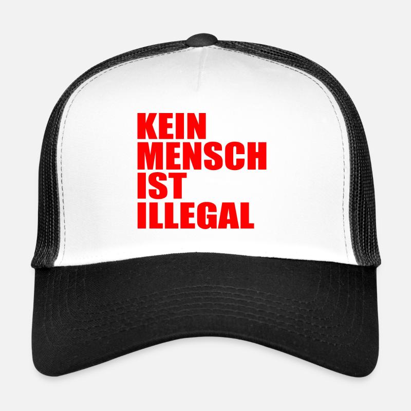 kein mensch ist illegal - Trucker Cap - Weiß/Schwarz