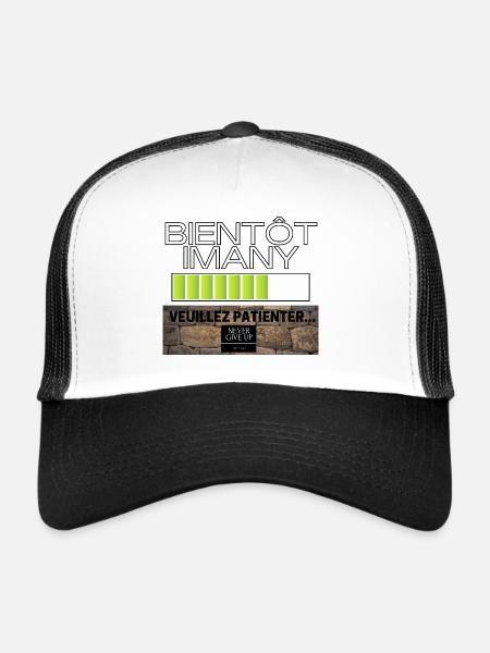 bientôt imany veuillez patientez - Casquette trucker  - blanc/noir - Devant