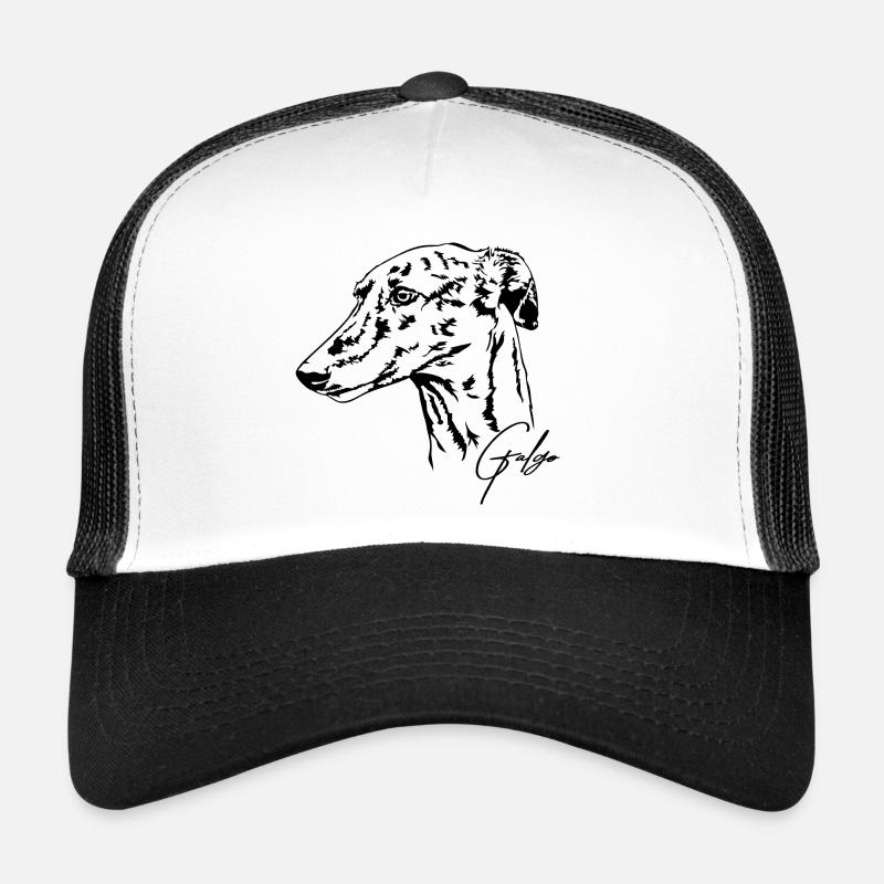 GALGO brindle Portrait Greyhounds Wilsigns - Trucker Cap - white/black