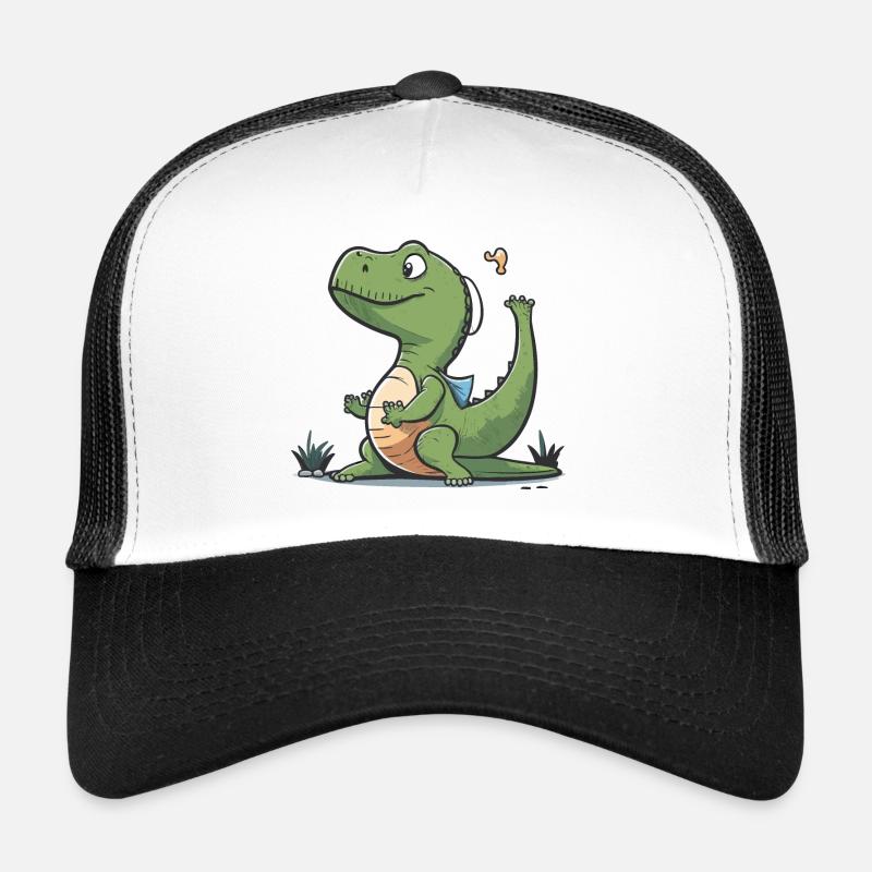 Flexibler T-Rex - Trucker Cap - Weiß/Schwarz