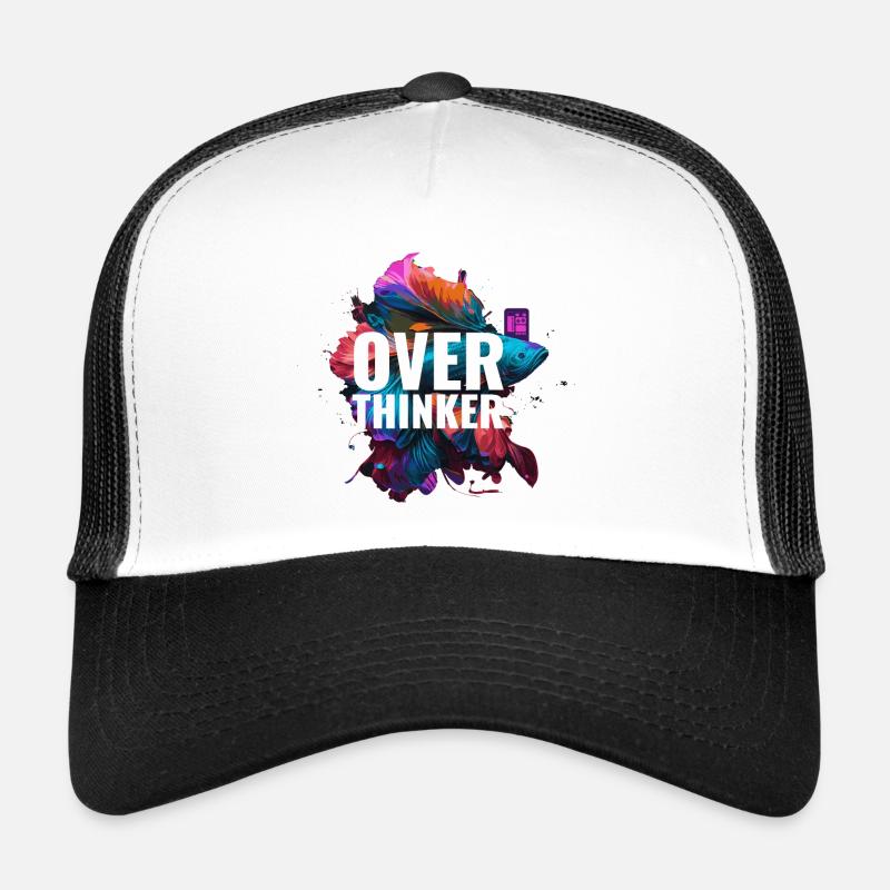 overthinker fish - Trucker Cap - Weiß/Schwarz