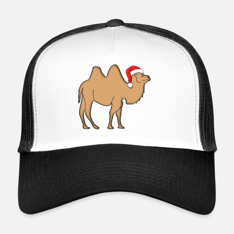 kamel mit weihnachtsmütze - Trucker Cap - Weiß/Schwarz