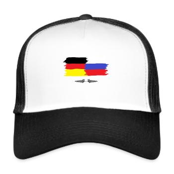 Deutschland - Russland - Freundschafts Geschenke - Trucker Cap - Weiß/Schwarz - Vorne