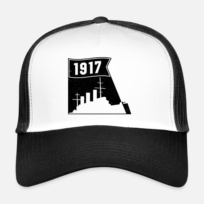 1917 Aurora Silhouette Geschenk Lenin UdSSR - Trucker Cap - Weiß/Schwarz