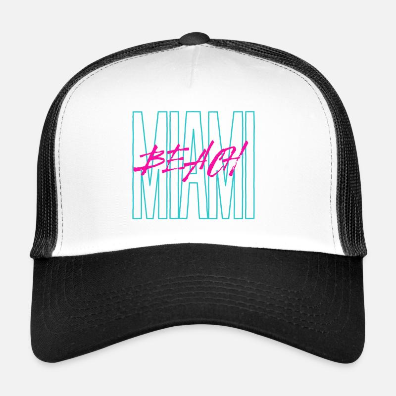 Miami Beach Design - Trucker Cap - Weiß/Schwarz