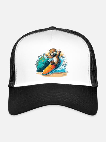 Surfs Up Otter - Casquette trucker  - blanc/noir