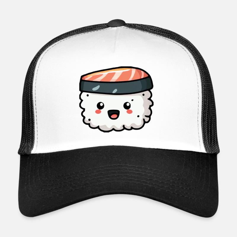 Morceau de sushi à manger ! - Casquette trucker  - blanc/noir