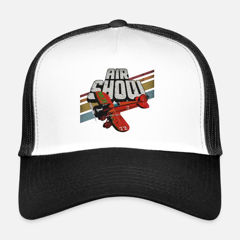 Airplane Graphic - Trucker Cap - white/black