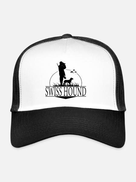 CHIEN SUISSE Chien de chasse Race Chasseur Chien de chasse Wilsigns - Casquette trucker  - blanc/noir - Devant