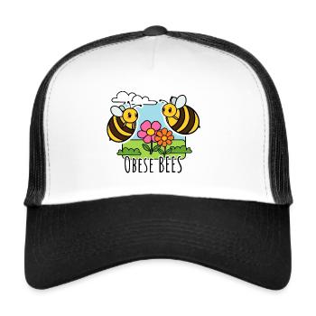 Overweight Bees - Obese Bees - Trucker Cap - white/black - Front