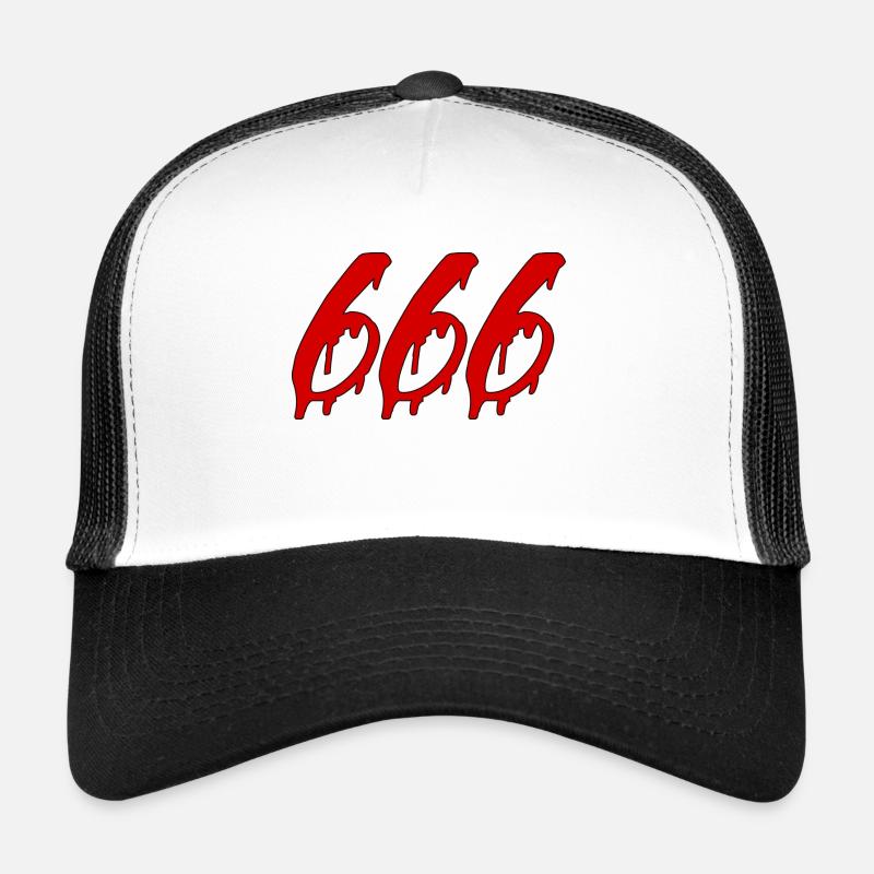 666 - Trucker Cap - Weiß/Schwarz