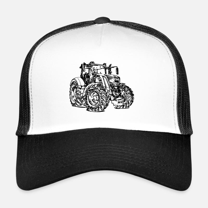 Traktor Bauer Trecker tracteur tractor - Trucker Cap - Weiß/Schwarz