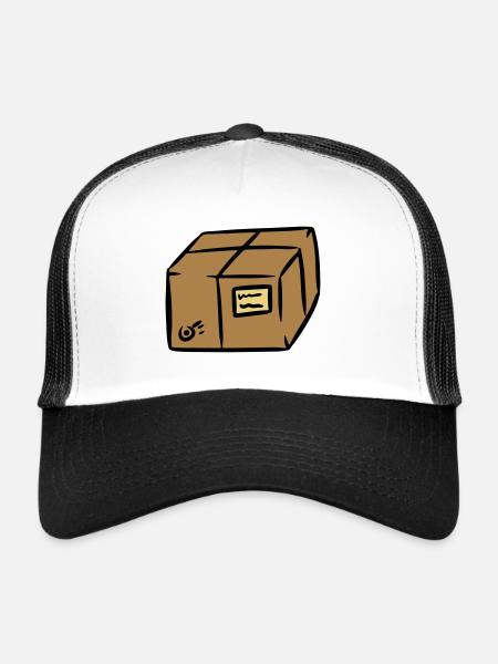 Paket package paquet Paketpost postman Sendung - Trucker Cap - Weiß/Schwarz - Vorne