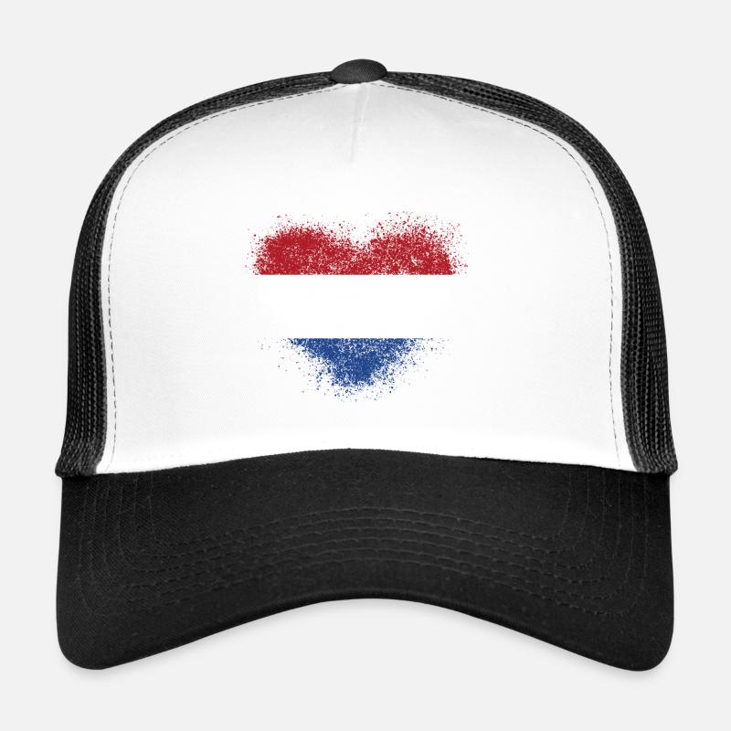 Niederlande - Trucker Cap - Weiß/Schwarz