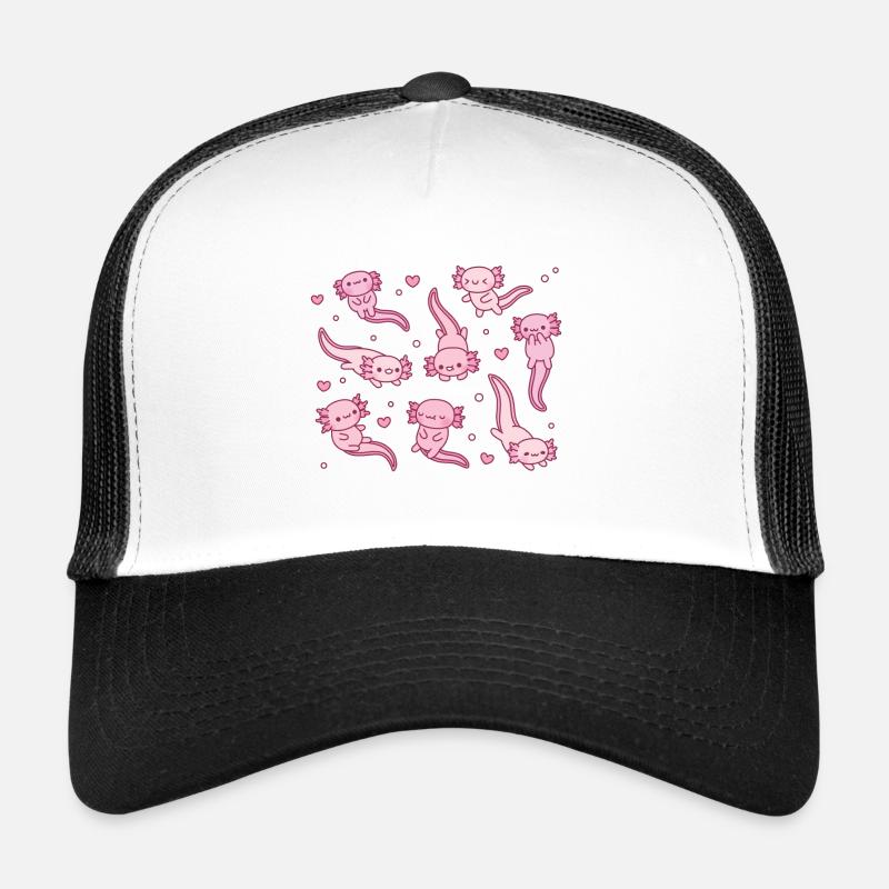 Cute Swimming Axolotls Doodle Trucker Cap