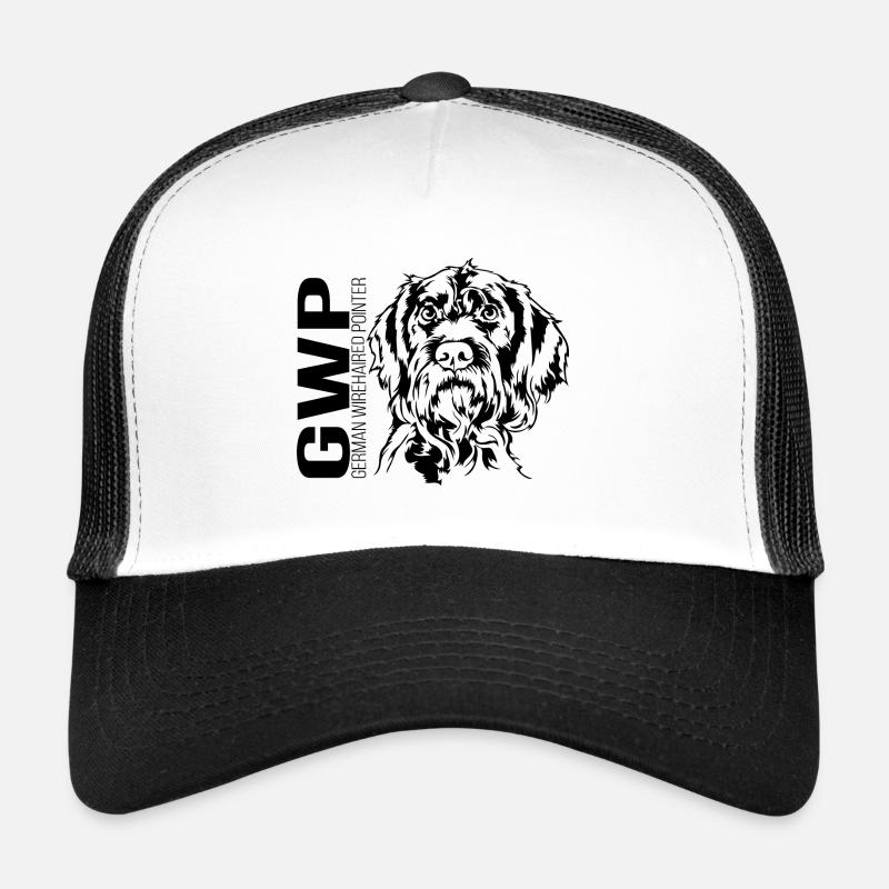 German Wirehaired Pointer Portrait Jagdhund Hunde Trucker Cap