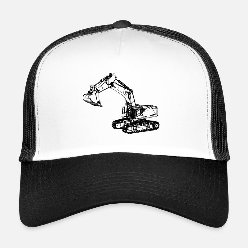 Excavator chain excavator earthworks civil engineering excavatrice - Trucker Cap - white/black