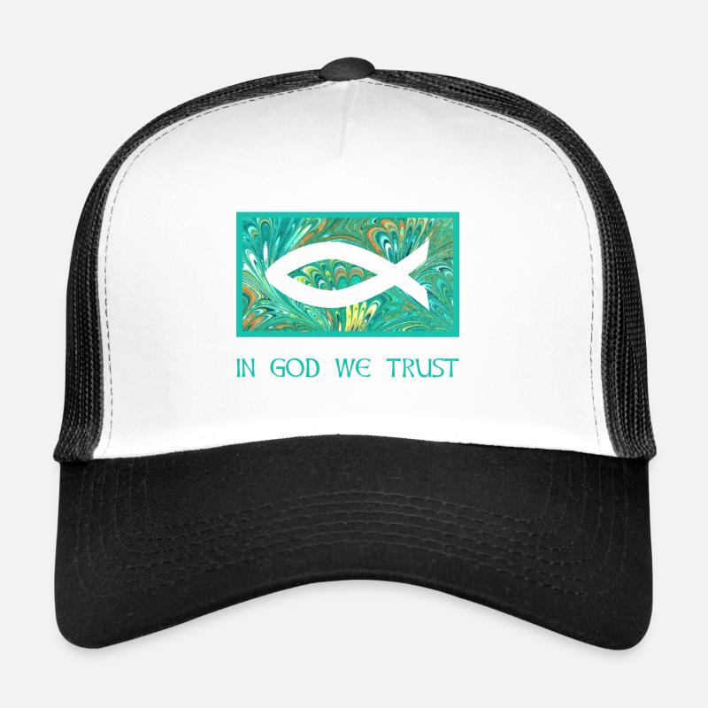 fisch ichthys e 71 - Trucker Cap - Weiß/Schwarz