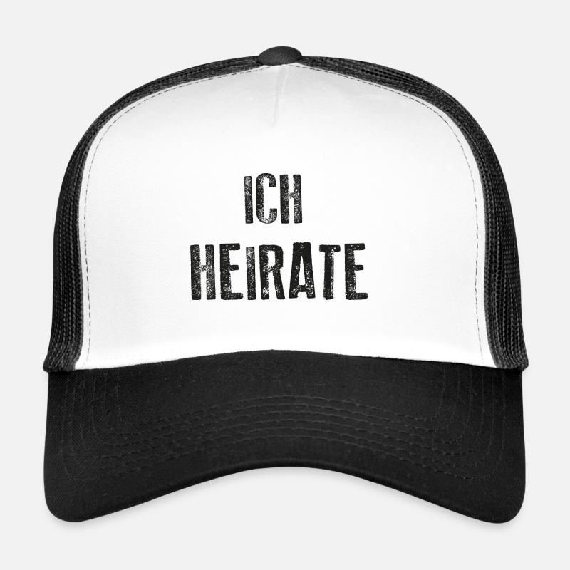 Ich heirate JGA-Shirt Junggesellenabschied - Trucker Cap - Weiß/Schwarz