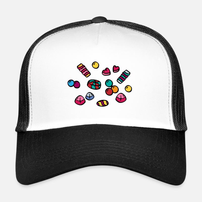 Bonbon Candy Halloween / Süßigkeiten / sweets - Trucker Cap - Weiß/Schwarz