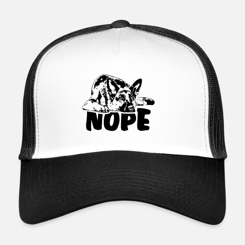 DEUTSCHER SCHÄFERHUND Nope Hundespruch Hunde - Trucker Cap - Weiß/Schwarz