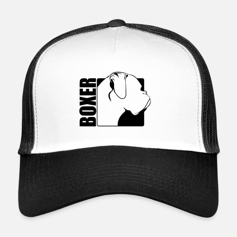 Boxer Profil Hund Hunde Wilsigns - Trucker Cap - Weiß/Schwarz