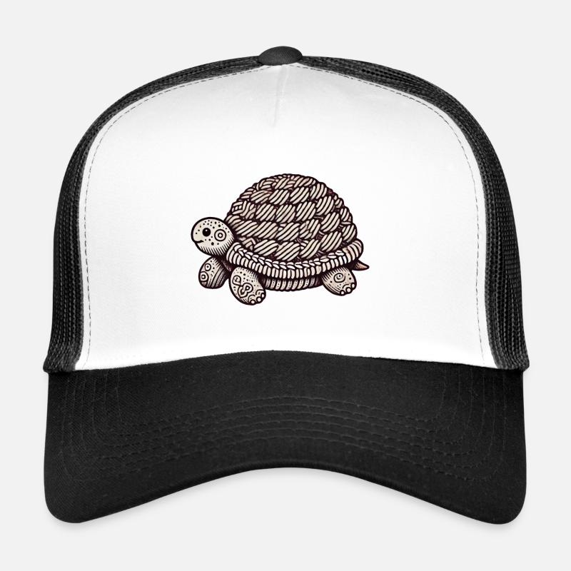 Knitted Turtle - Trucker Cap - Weiß/Schwarz