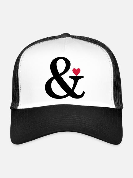 Ampersand Heart & Love Gift Sign of Love - Trucker Cap - white/black - Front