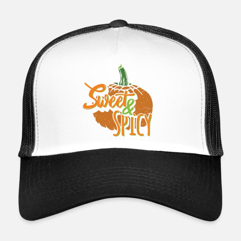 Süßes und würziges Halloween-Hemd - Trucker Cap - Weiß/Schwarz