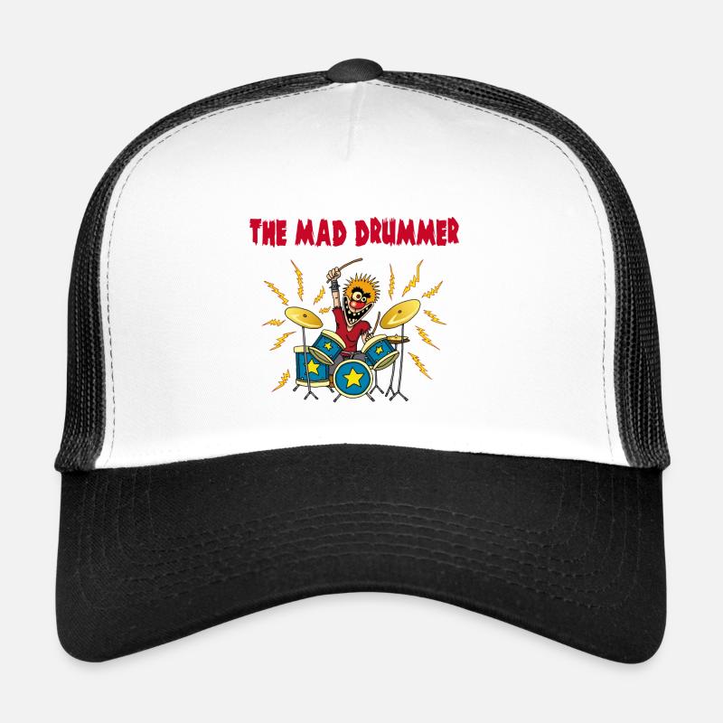 the crazy drummer - Trucker Cap - white/black