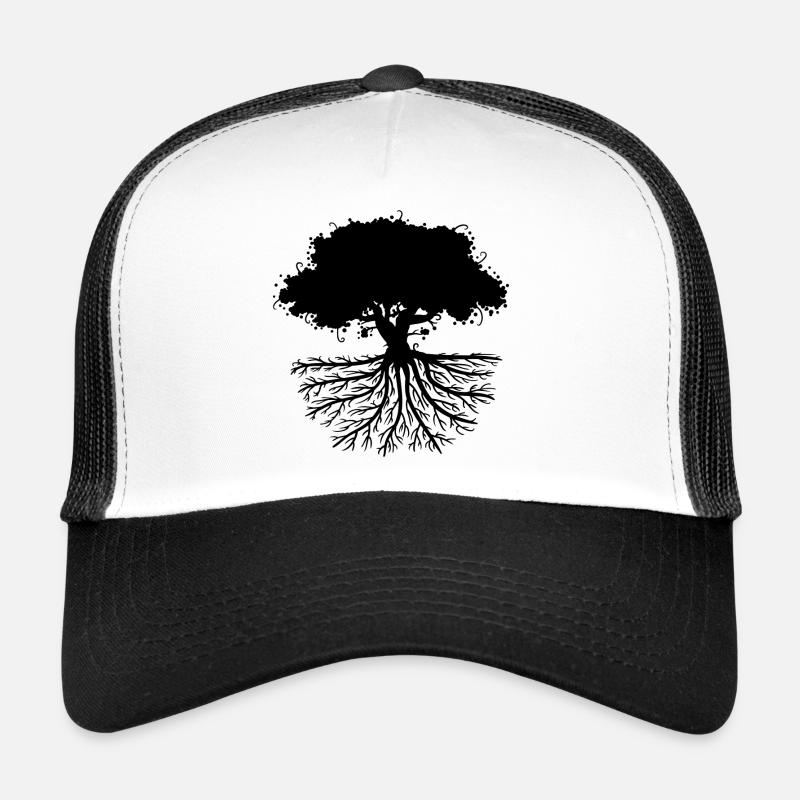 tree roots black - Trucker Cap - Weiß/Schwarz