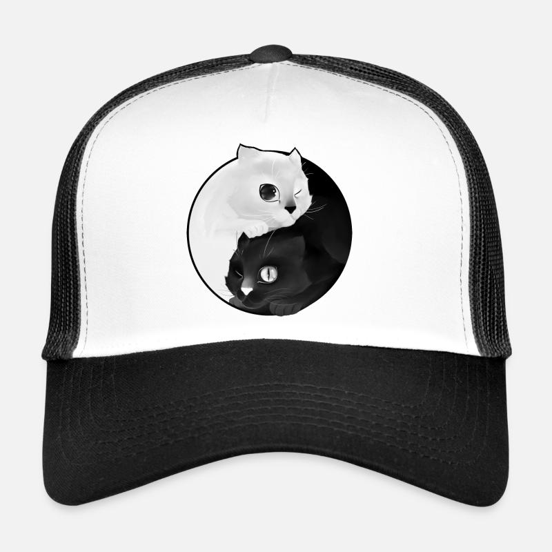 Yin Yang kitten - Trucker Cap - white/black