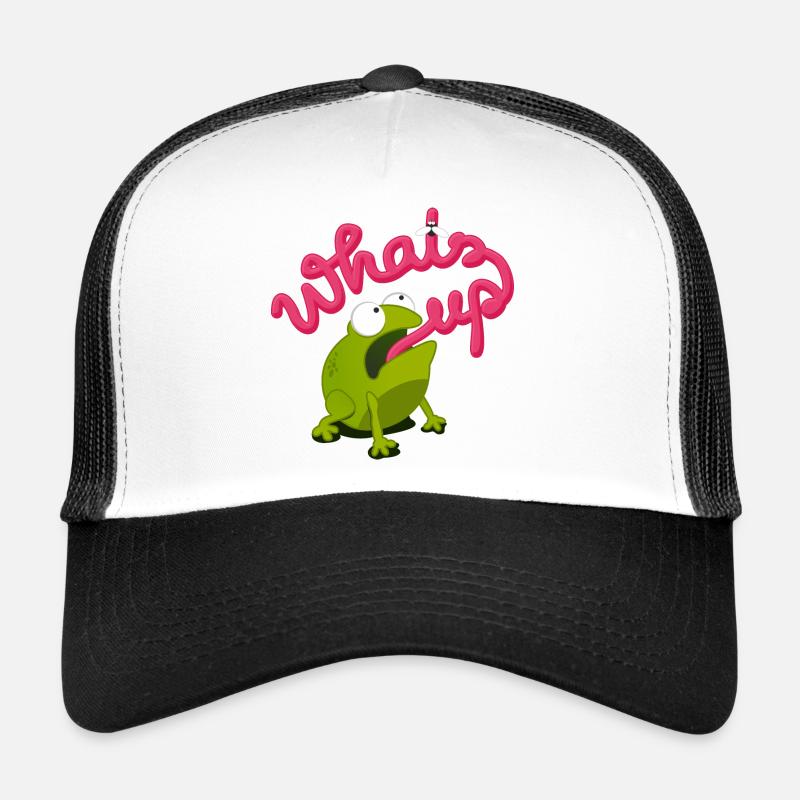 whats up frog - Trucker Cap - white/black
