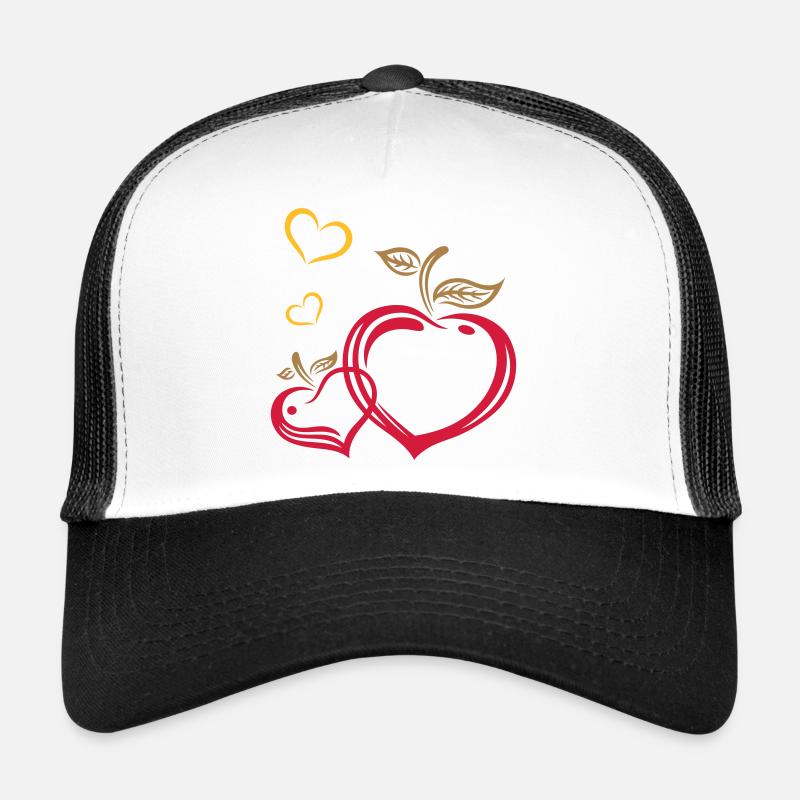 Zwei Äpfel in Herzform, Herbst, Früchte, Liebe Trucker Cap