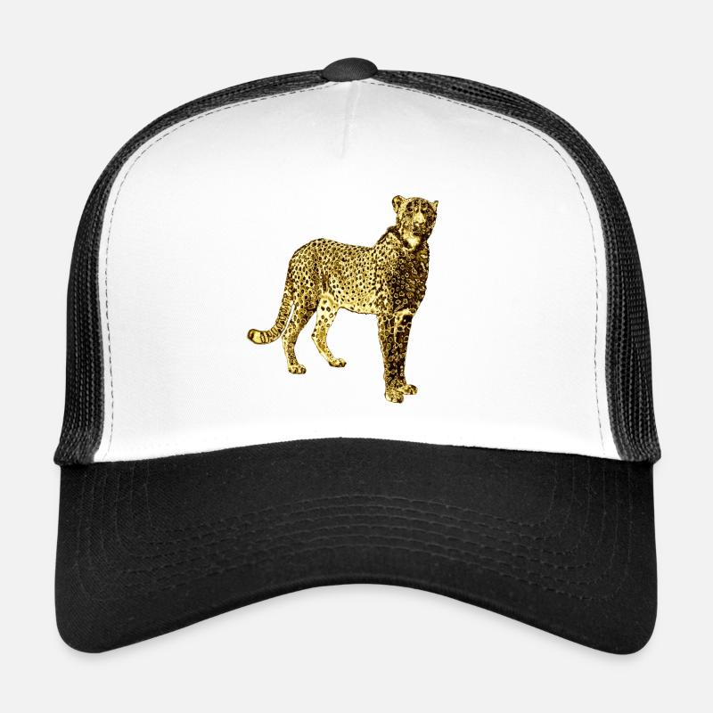Leopard Golden Graffiti Art - Trucker Cap - white/black