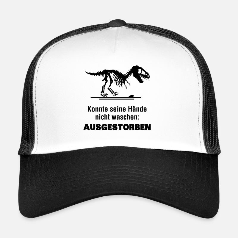 Virus Grippe lustige Sprüche Geschenk Dino T-Rex - Trucker Cap - Weiß/Schwarz