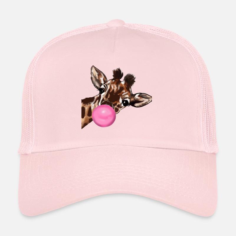 Girafe avec Bubble gum Casquette trucker 
