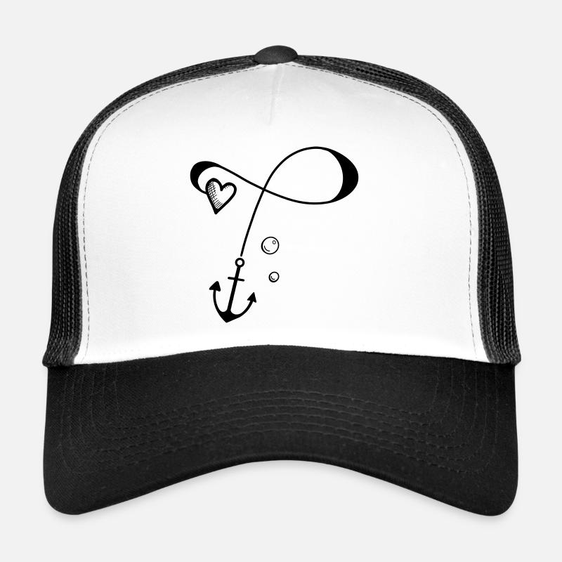 Anchor with heart on the rope - infinite love Trucker Cap