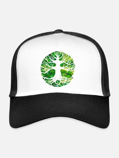 Yggdrasil von Svehen - Trucker Cap - Weiß/Schwarz - Vorne