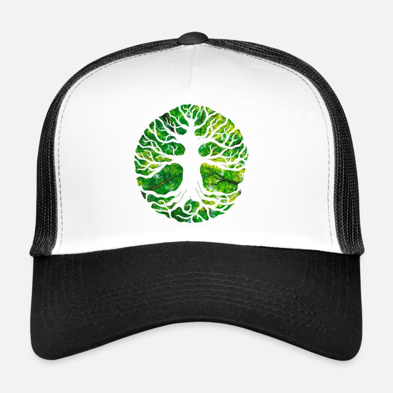 Yggdrasil by Svehen - Casquette trucker  - blanc/noir